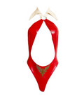 Latex Bodysuit Vampirella Cosplay – Red Latex Costume with Phoenix Emblem