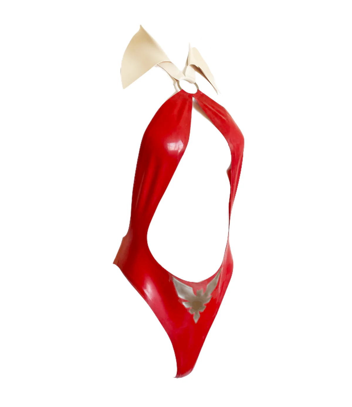 Latex Bodysuit Vampirella Cosplay – Red Latex Costume with Phoenix Emblem