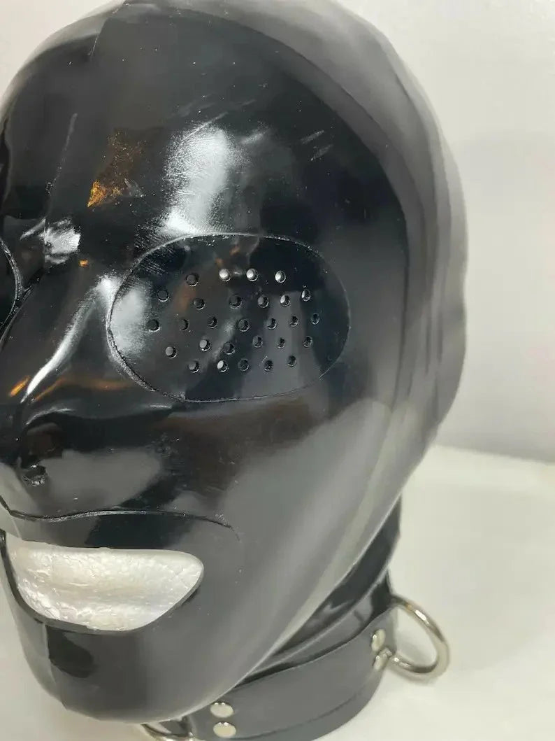 Classic Full Face Latex Mask — Black