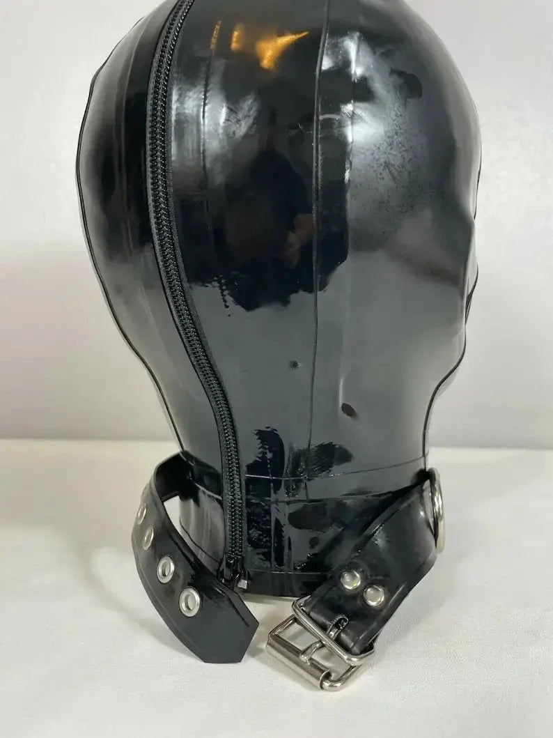 Classic Full Face Latex Mask — Black