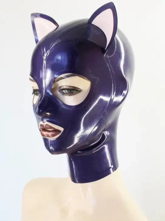 Cat Ear Latex Mask — Purple & Baby Pink