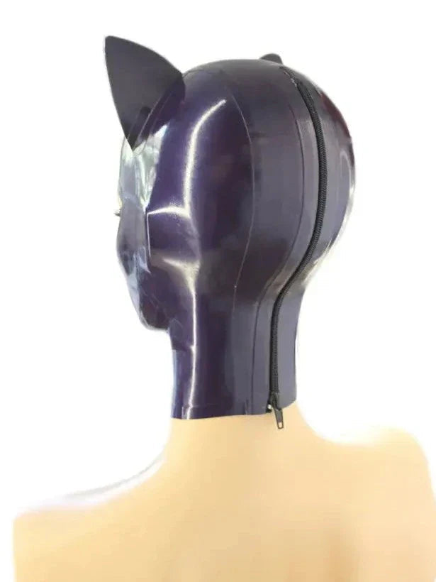 Cat Ear Latex Mask — Purple & Baby Pink