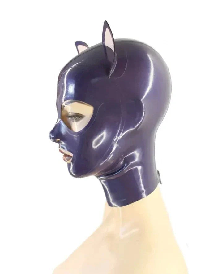 Cat Ear Latex Mask — Purple & Baby Pink