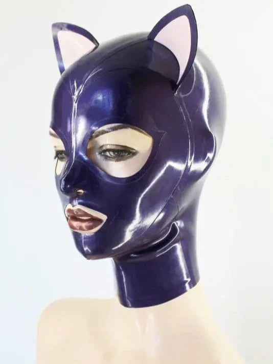 Cat Ear Latex Mask — Purple & Baby Pink