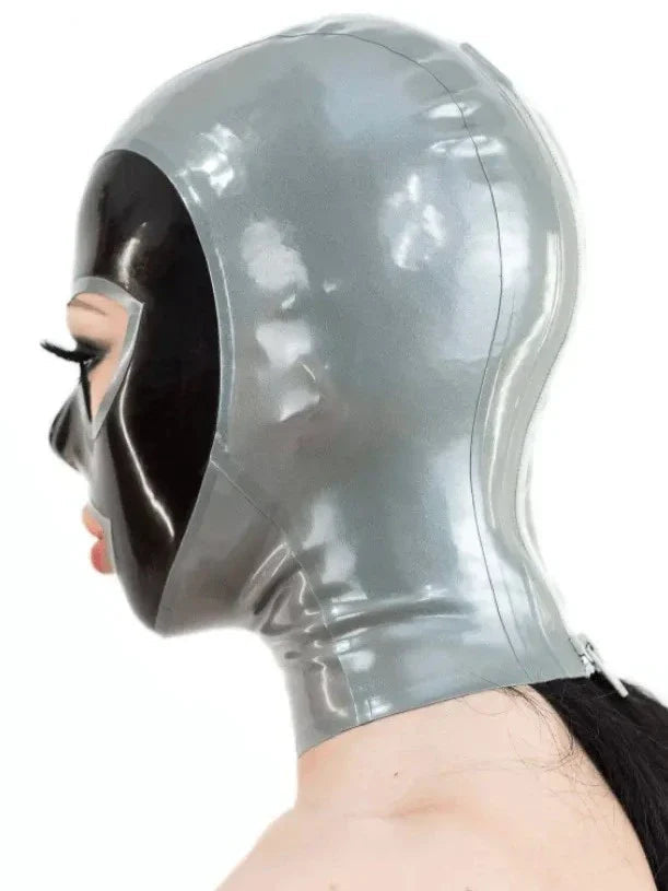 Silver & Black Latex Mask