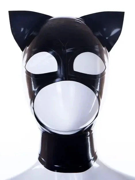 Catwoman Latex Hood — Black