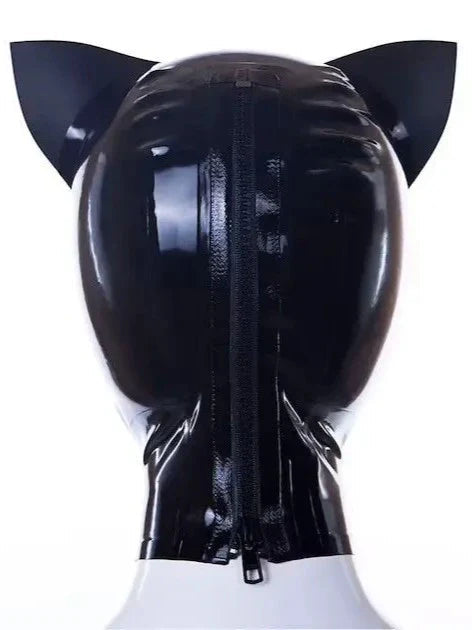 Catwoman Latex Hood — Black