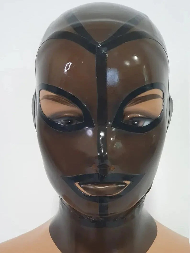 Brown Transparent Latex Hood with Black Trim