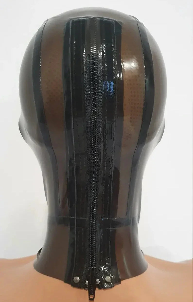 Brown Transparent Latex Hood with Black Trim