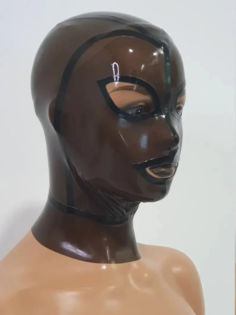 Brown Transparent Latex Hood with Black Trim