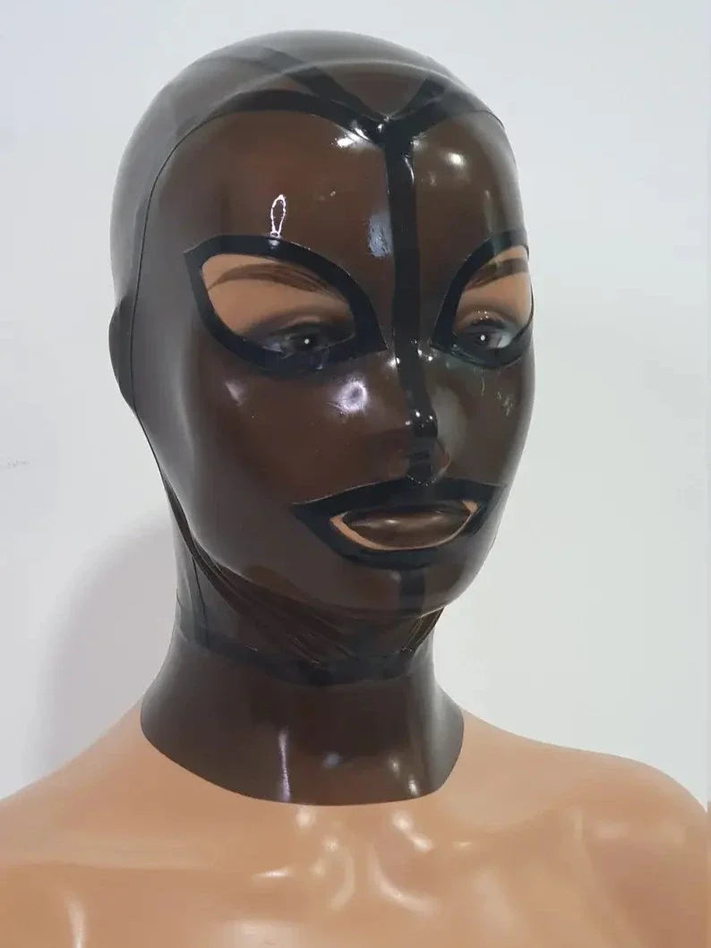 Brown Transparent Latex Hood with Black Trim