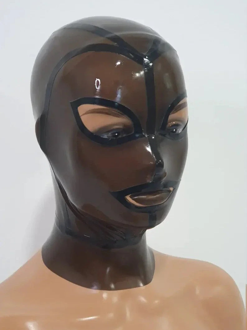 Brown Transparent Latex Hood with Black Trim