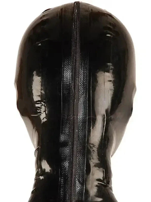 Men in Black Latex Mask with Eye & Mouth Openings