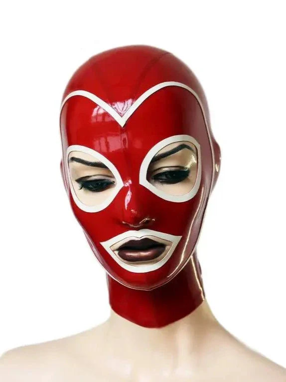 Red & White Latex Hood