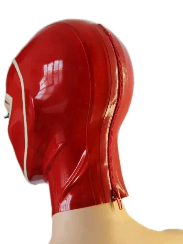 Red & White Latex Hood
