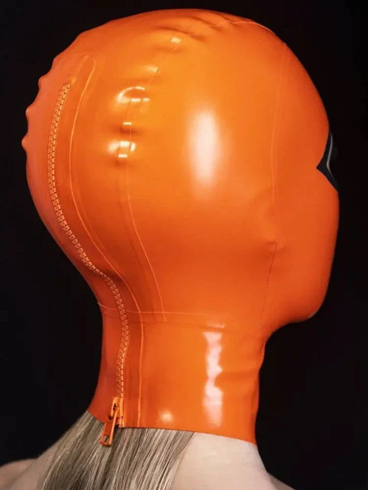 Orange & Black Latex Hood