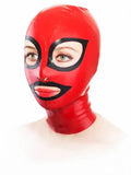 Red Superhero Latex Hood with Black Detail