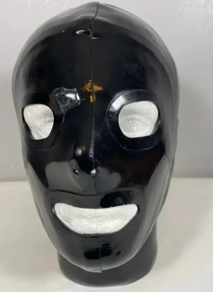 Phantom Avenger Latex Hood — Black