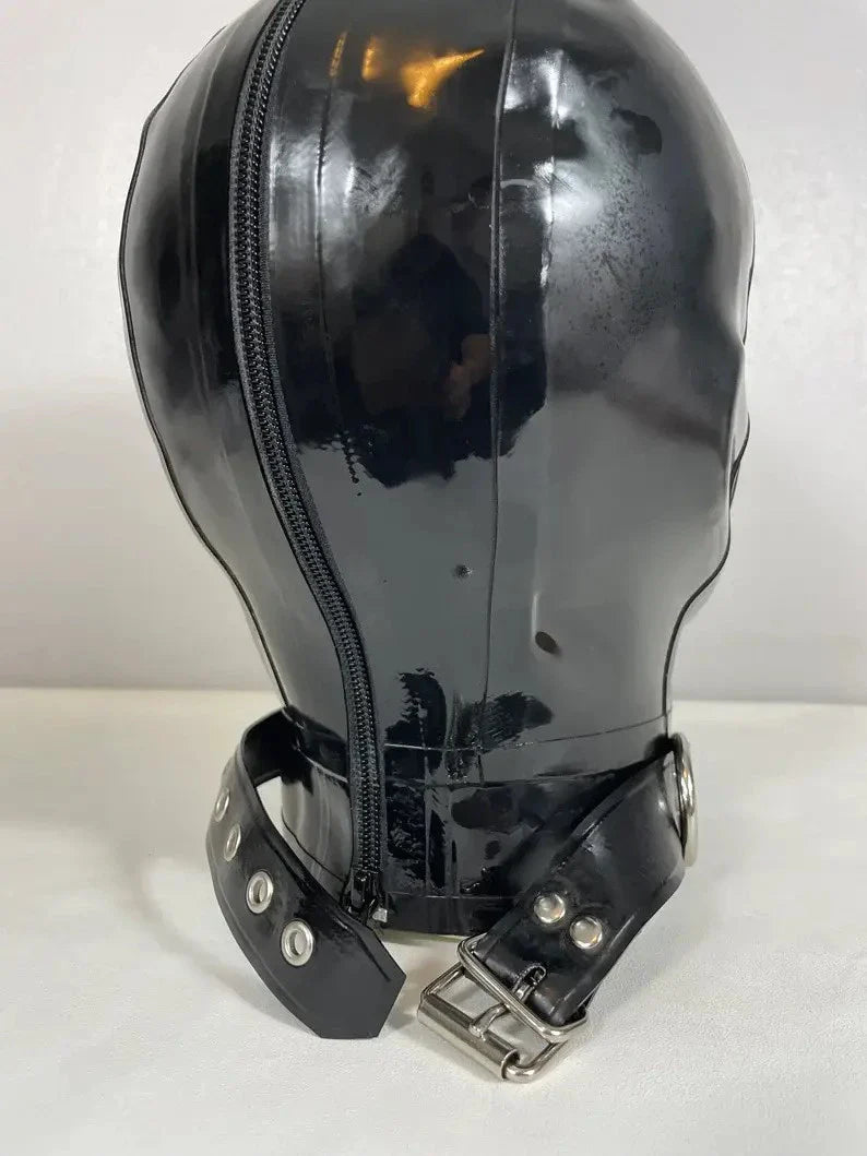 Phantom Avenger Latex Hood — Black