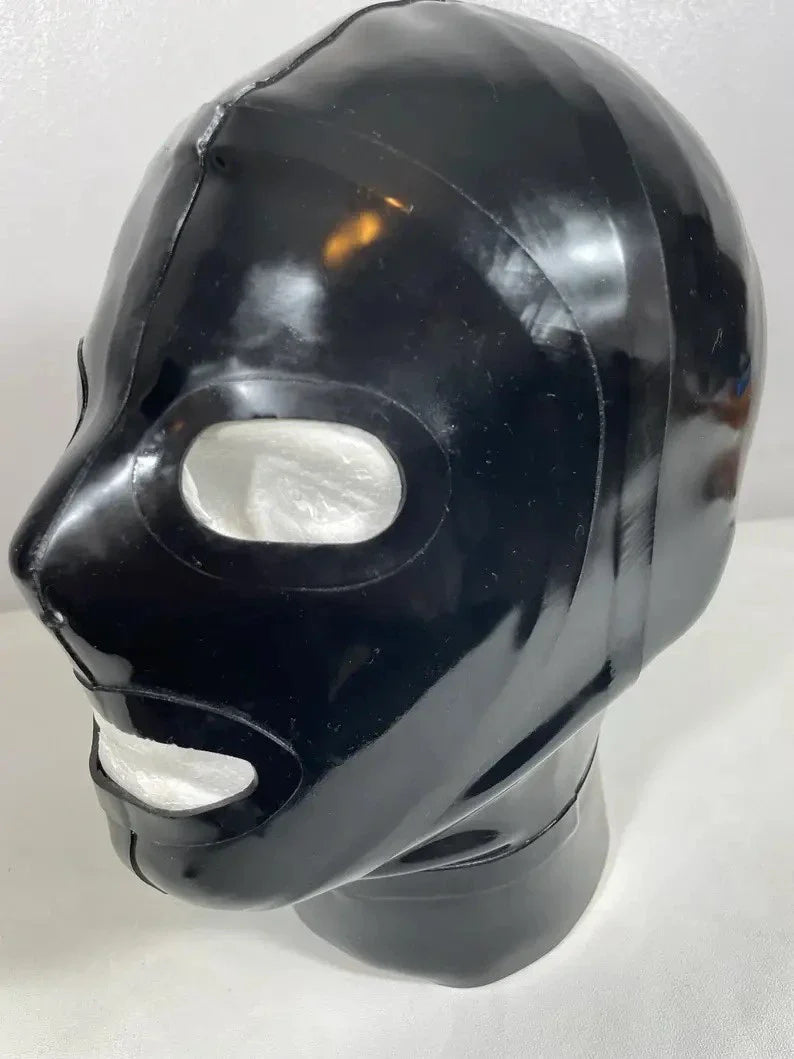 Phantom Avenger Latex Hood — Black