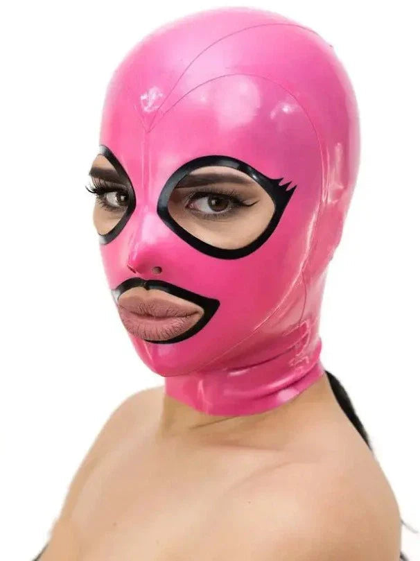 Bubblegum Bandit Latex Mask — Pink & Black