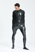 Latex Men’s Half Sleepsack with Attached Feet and Internal Sleeve Option – Metallic Black
