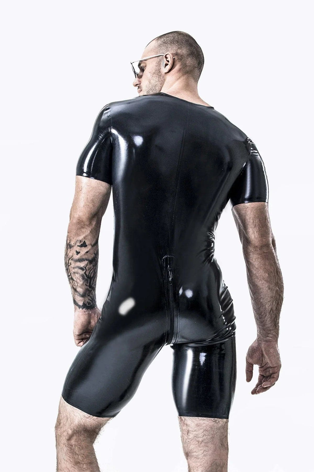 Latex Men’s Vertical Stripe Surfsuit – Black and Red