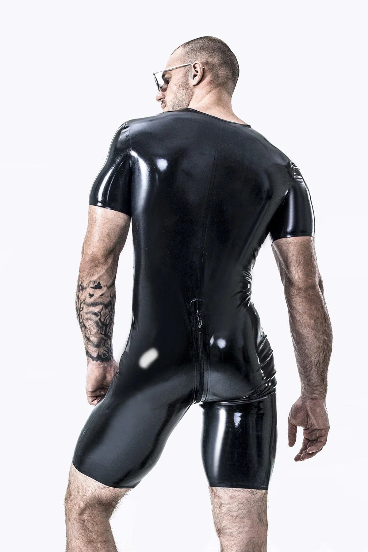 Latex Men’s Vertical Stripe Surfsuit – Black and Red
