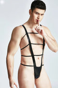 Latex Men’s Multi-Strap Thong Harness – Black