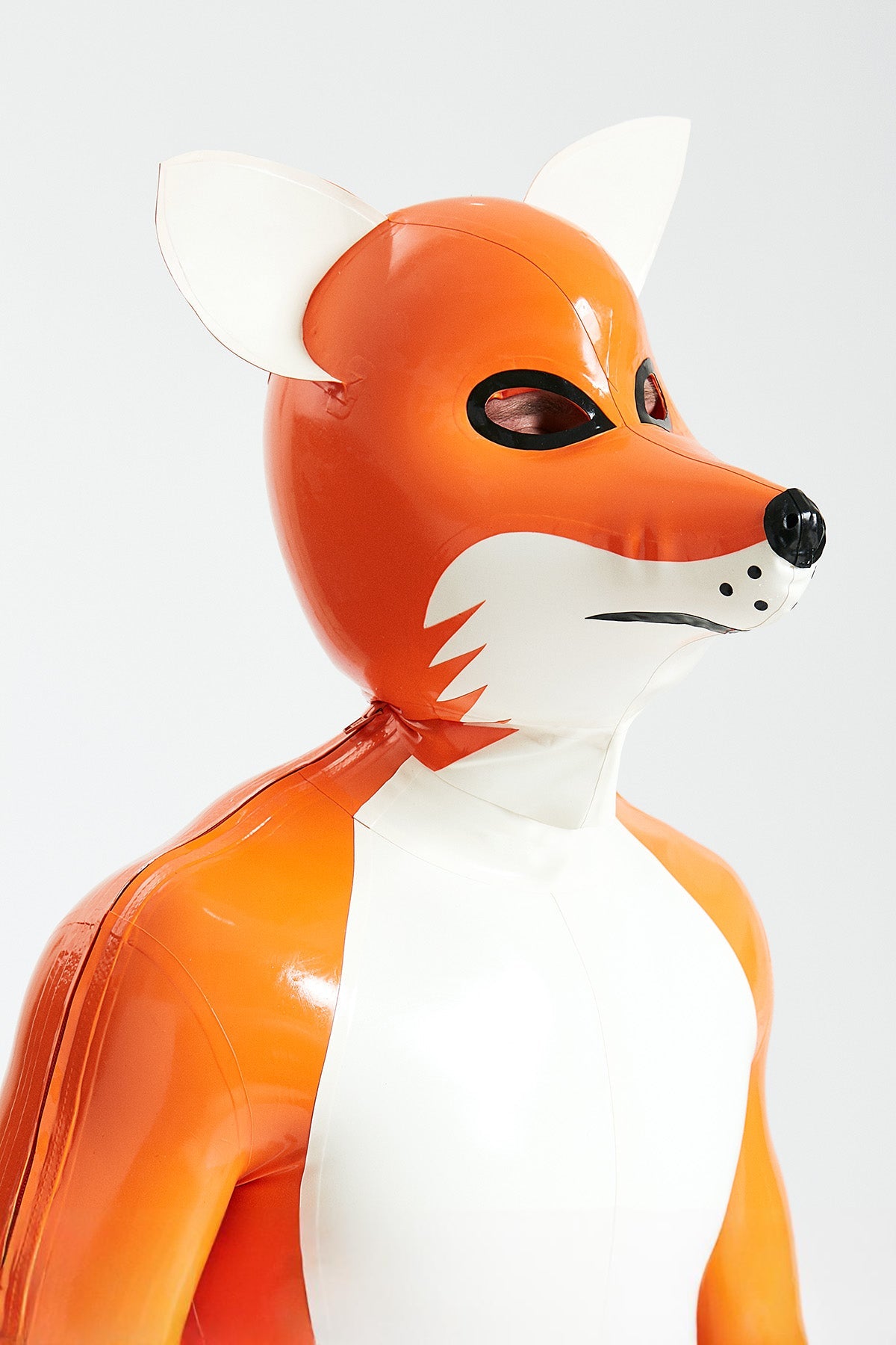 Fox Latex Hood — Sunset, White & Black