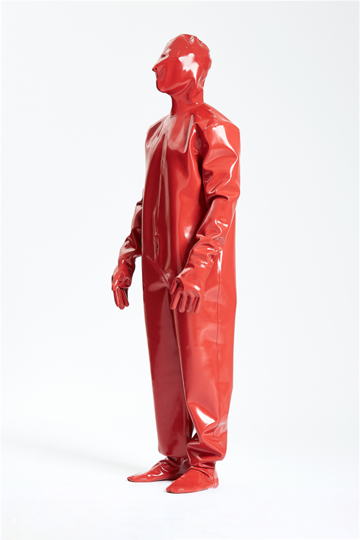 Latex Men’s Heavy-Duty Total Enclosure Suit with Hood and Gloves – Red