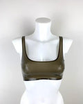 Transparent Latex Crop Top – Olive Green
