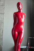 Latex Catsuit with Enclosed Hood – Red
