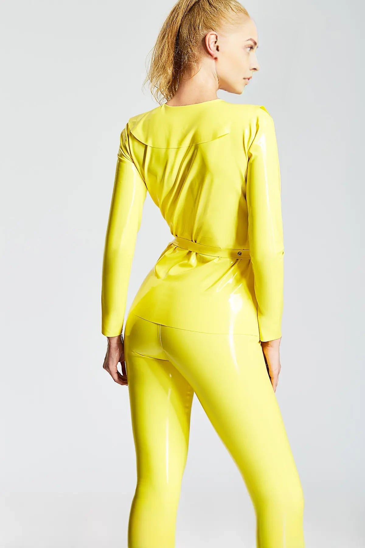 Jacket-Style Latex Two-Piece Suit