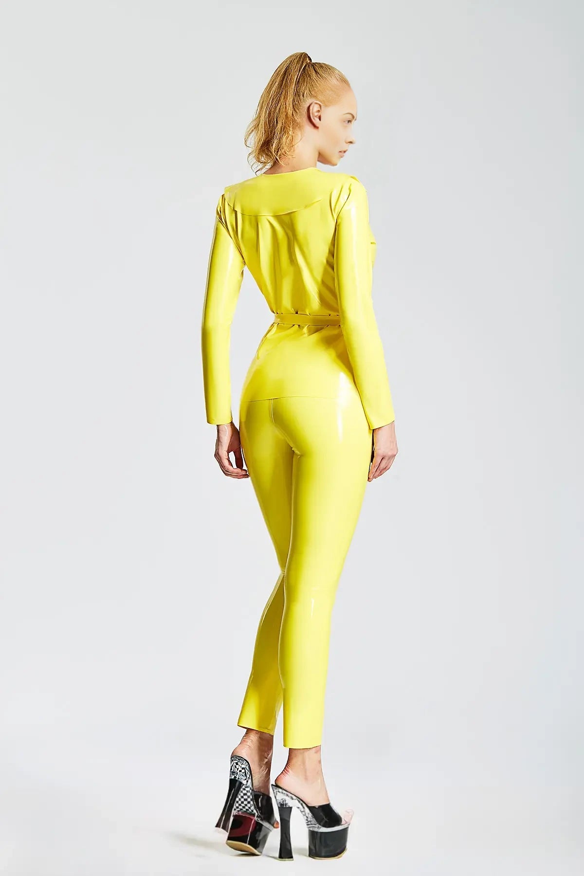 Jacket-Style Latex Two-Piece Suit