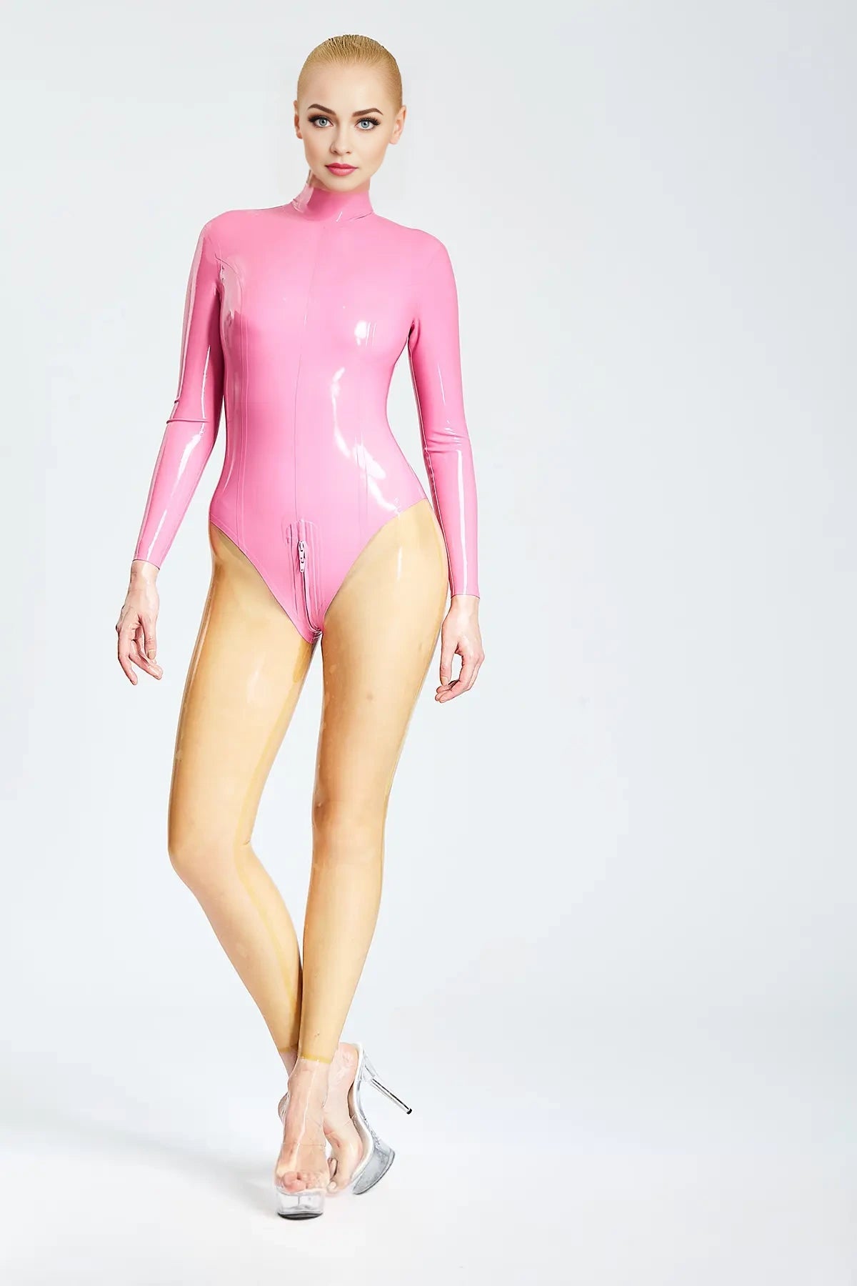Back-Seamed Leotard Style Latex Catsuit