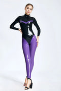 Latex Two-Tone Leotard Catsuit – Black & Purple