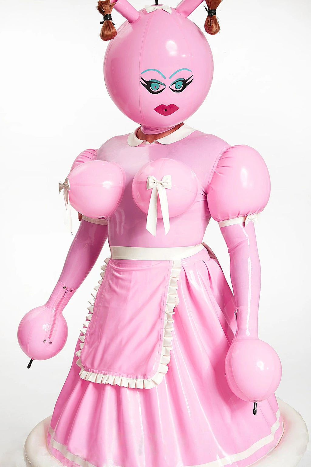 Unisex 'Polly-Waffle' Latex Inflatable Waitress Dress