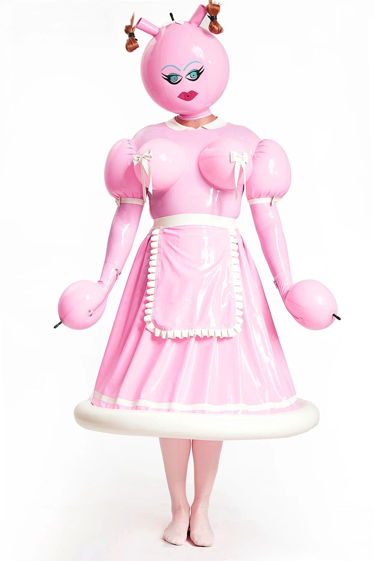 Unisex 'Polly-Waffle' Latex Inflatable Waitress Dress