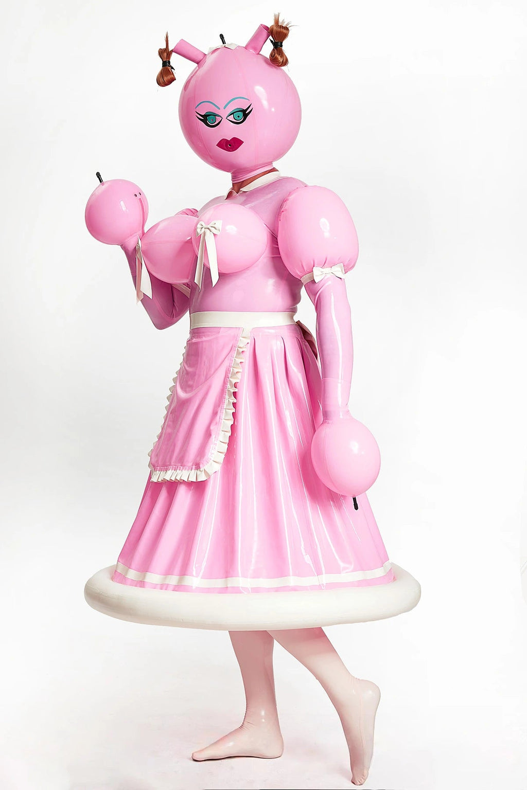 Unisex 'Polly-Waffle' Latex Inflatable Waitress Dress