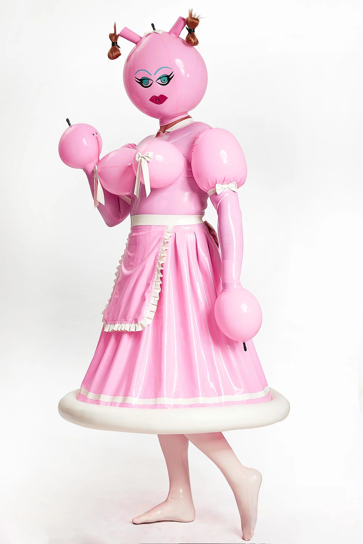 Unisex 'Polly-Waffle' Latex Inflatable Waitress Dress