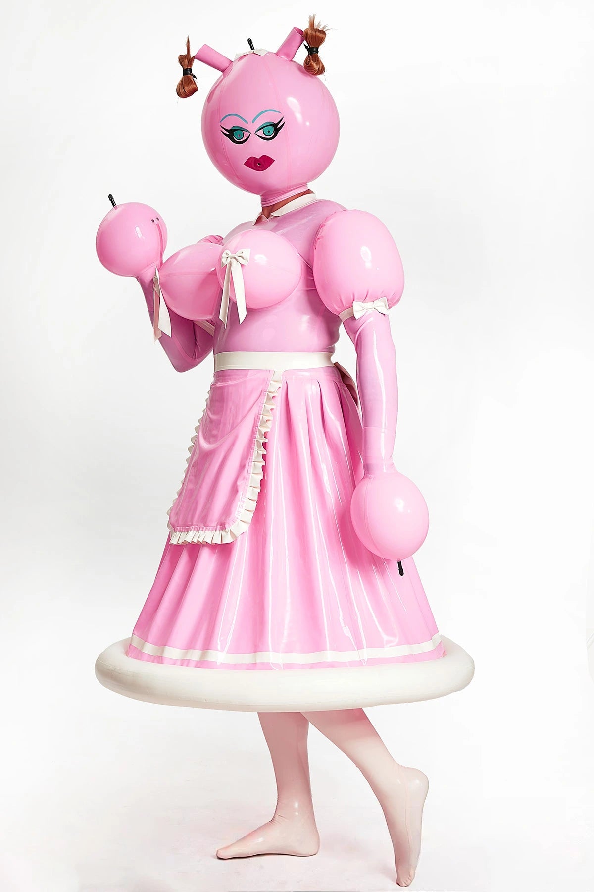 Unisex 'Polly-Waffle' Latex Inflatable Waitress Dress