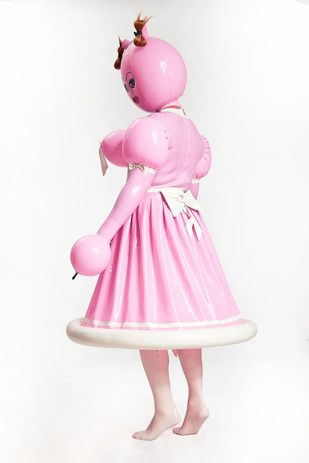 Unisex 'Polly-Waffle' Latex Inflatable Waitress Dress