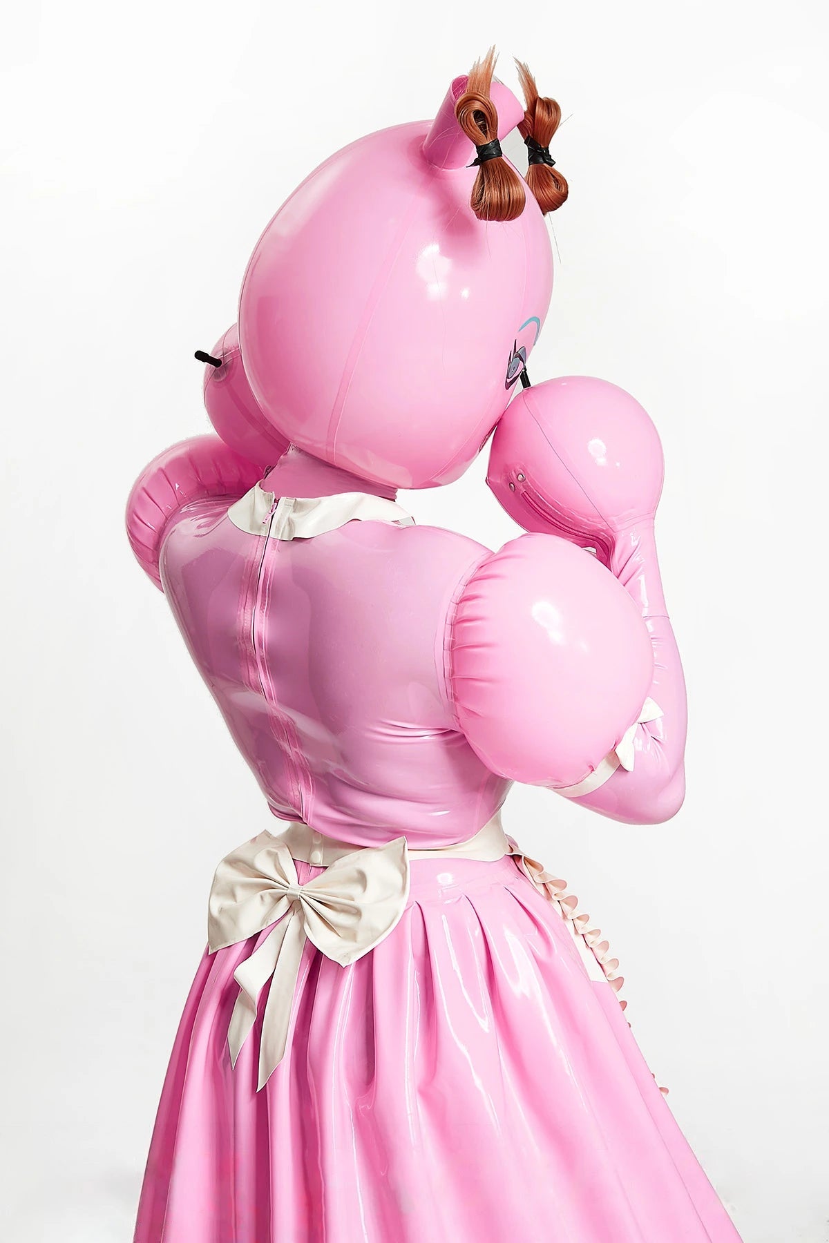 Unisex 'Polly-Waffle' Latex Inflatable Waitress Dress