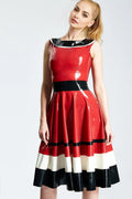 'Horizontally Yours' Latex Full-Skirt Dress