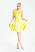 Blossom Time Latex Fitted Corset — Yellow
