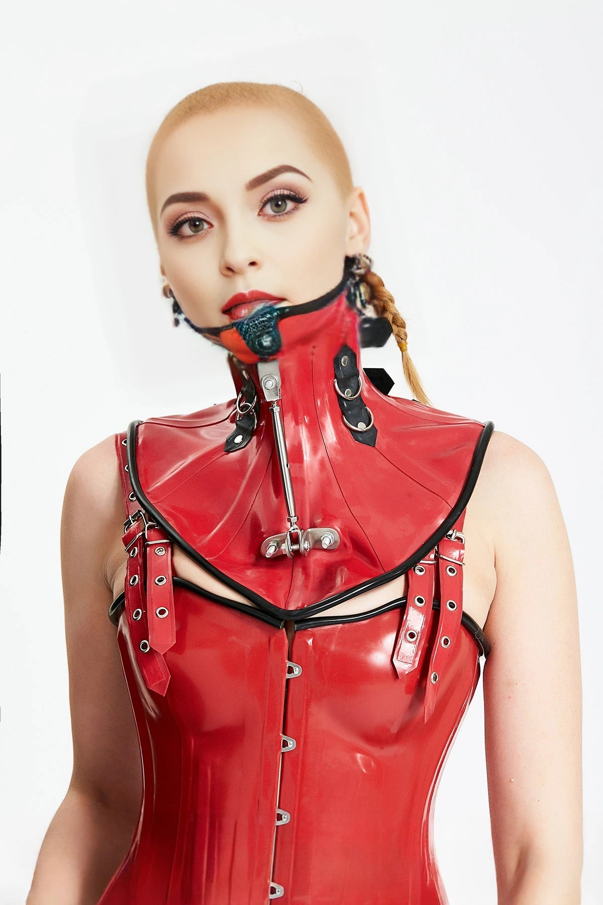 Latex Underbust Corset in Red with Black Trim – Women's Latex Corset