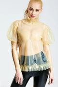 Latex Top in Translucent Natural – Sheer High-Gloss Women's Latex Top
