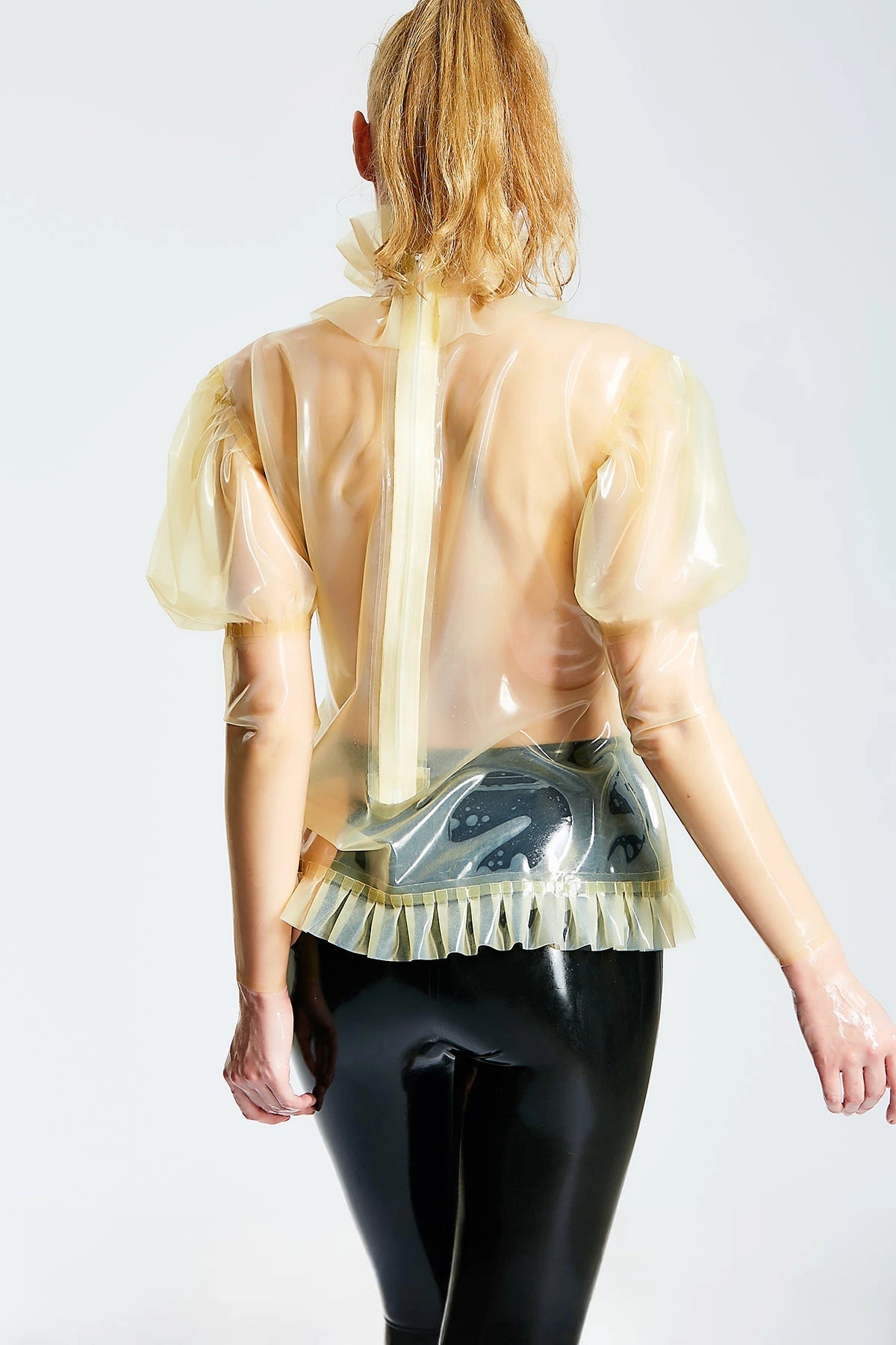 Latex Top in Translucent Natural – Sheer High-Gloss Women's Latex Top