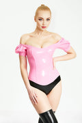 Latex Waistcoat Top in Bubblegum Pink – Structured Women's Latex Top